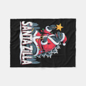 Christmas Santazilla Japanese Monster Dinosaur Boy Fleecedecke (Vorderseite (Horizontal))