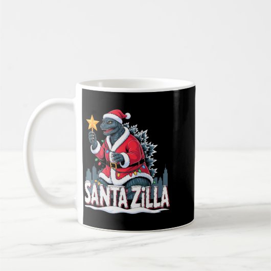 Christmas Santazilla Japanese Monster Dinosaur Boy Kaffeetasse (Links)