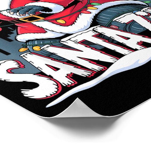 Christmas Santazilla Japanese Monster Dinosaur Boy Poster (Ecke)