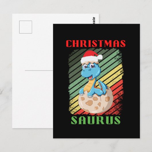 CHRISTMAS SAURS POSTKARTE (Vorne/Hinten)