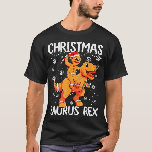 Christmas Saurus Rex Gingerbread Man Cookie Trex B T-Shirt (Vorderseite)