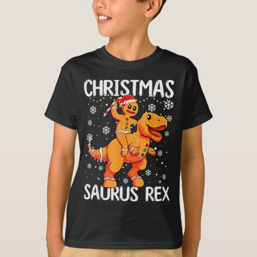 Christmas Saurus Rex Gingerbread Man Cookie Trex B T-Shirt (Vorderseite)