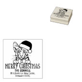 Christmas Savannah Cat Rücksendeadresse Gummistempel (Stempel)