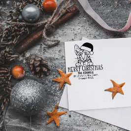 Christmas Savannah Cat Rücksendeadresse Gummistempel