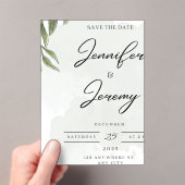 Christmas Save the Date Card Winter Wedding Pine Acryleinladungen (Insitu (Handheld))