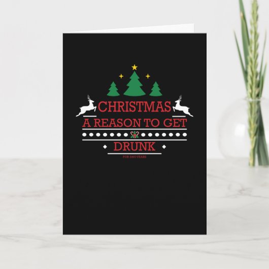 Christmas Saying Funny Booze Drink Alcohol Karte (Vorderseite)