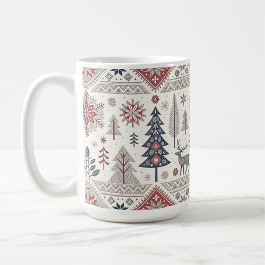 Christmas Scandinavian Geometric Minimalist Kaffeetasse (Links)