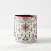 Christmas Scandinavian Geometric Minimalist Zweifarbige Tasse (Mittel)