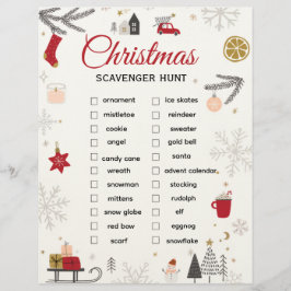 Christmas Scavenger Hunt Checklist Art Briefbogen