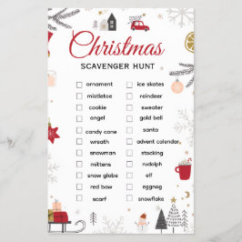 Christmas Scavenger Hunt Checklist Art Flyer