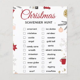 Christmas Scavenger Hunt Checklist Art Flyer