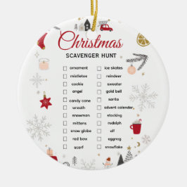 Christmas Scavenger Hunt Checklist Art Keramik Ornament