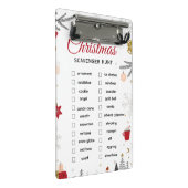 Christmas Scavenger Hunt Checklist Art Mini Klemmbrett (Schrägansicht)
