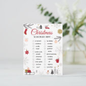Christmas Scavenger Hunt Checklist Art Postkarte (Stehend Vorderseite)