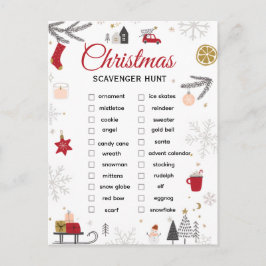 Christmas Scavenger Hunt Checklist Art Postkarte