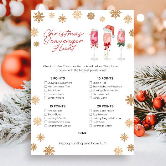 Christmas Scavenger Hunt Game Feiertagskarte