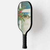 christmas scene holly snow winter artwork pickleball schläger (Links)