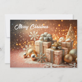 Christmas Scene with gifts and glittery Feiertagskarte