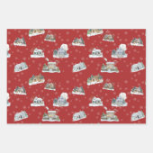 Christmas Scene Wrapping Paper Set Geschenkpapier Set (Vorderseite 3)