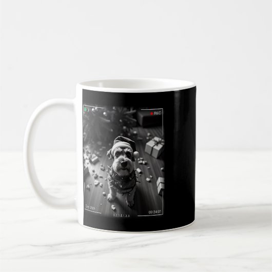 Christmas Schnauzer Caught On Camera  Kaffeetasse (Links)