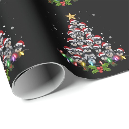 Christmas Schnauzer Dog Tree Xmas Pet Animal Geschenkpapier (Rolleneckpunkt)