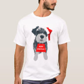 Christmas Schnauzer Dog Weihnachtsmannmütze T - Sh T-Shirt (Vorderseite)