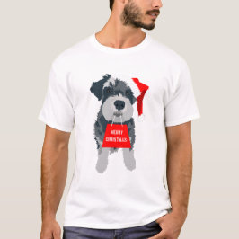 Christmas Schnauzer Dog Weihnachtsmannmütze T - Sh T-Shirt