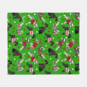 Christmas Schnauzer Fleece Blanket (Vorderseite (Horizontal))