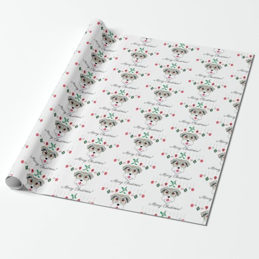 Christmas Schnauzer Geschenkpapier (Ungerollt)