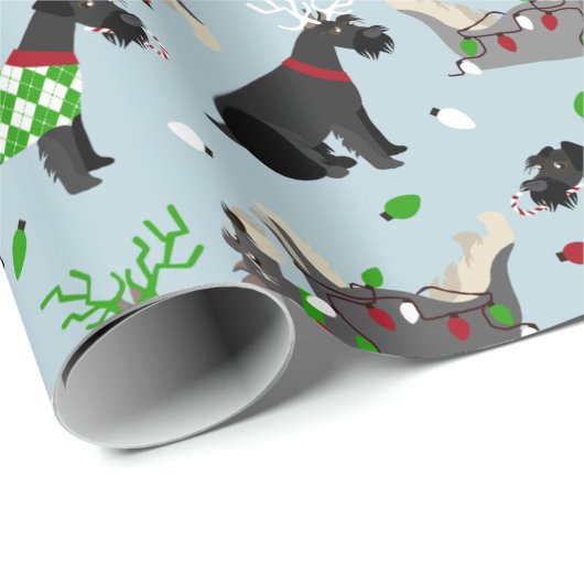 Christmas Schnauzer Geschenkpapier (Rolleneckpunkt)