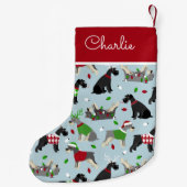 Christmas Schnauzer Individuelle Name Kleiner Weihnachtsstrumpf (Rückseite)