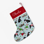 Christmas Schnauzer Individuelle Name Kleiner Weihnachtsstrumpf (Rückseite (Hängend))