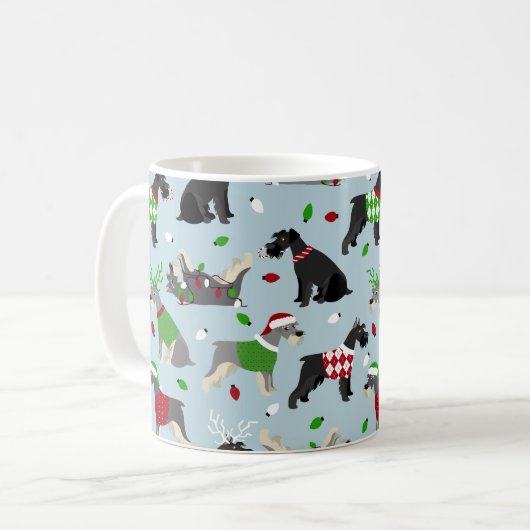 Christmas Schnauzer Kaffeetasse (Vorderseite Links)