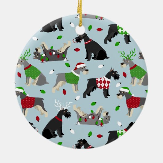 Christmas Schnauzer Keramik Ornament (Hinten)