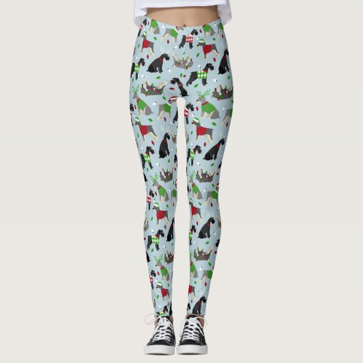 Christmas Schnauzer Leggings (Vorderseite)