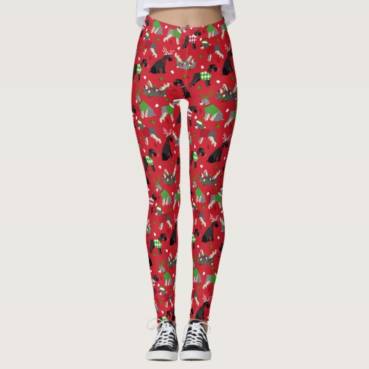 Christmas Schnauzer Leggings (Vorderseite)
