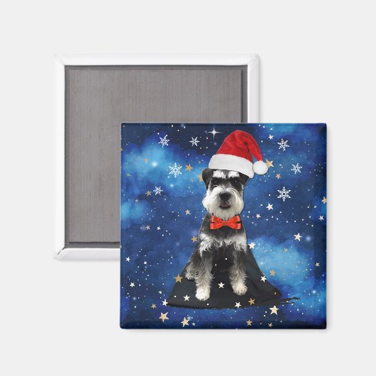 Christmas Schnauzer Magnet (Vorderseite/Rückseite)