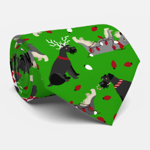 Christmas Schnauzer Neck Tie Krawatte