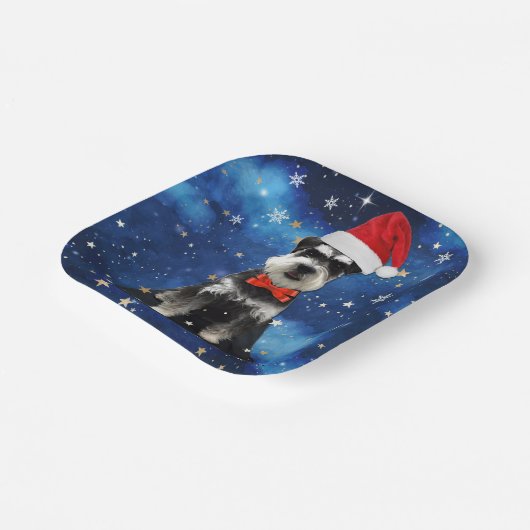 Christmas Schnauzer Pappteller (Gewinkelt)