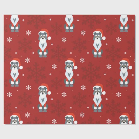 Christmas Schnauzer Pattern Geschenkpapier (Flach)