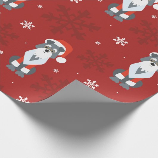 Christmas Schnauzer Pattern Geschenkpapier (Ecke)