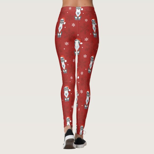 Christmas Schnauzer Pattern Leggings (Rückseite)