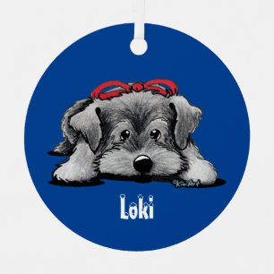 Christmas Schnauzer Puppy Ornament Aus Metall