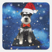 Christmas Schnauzer Quadratischer Aufkleber (Vorderseite)