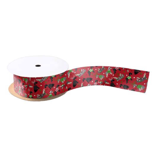 Christmas Schnauzer Satin Ribbon Satinband (Spule)