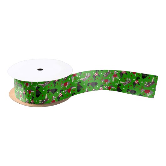 Christmas Schnauzer Satin Ribbon Satinband (Spule)