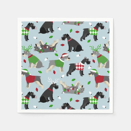 Christmas Schnauzer Serviette (Vorderseite)