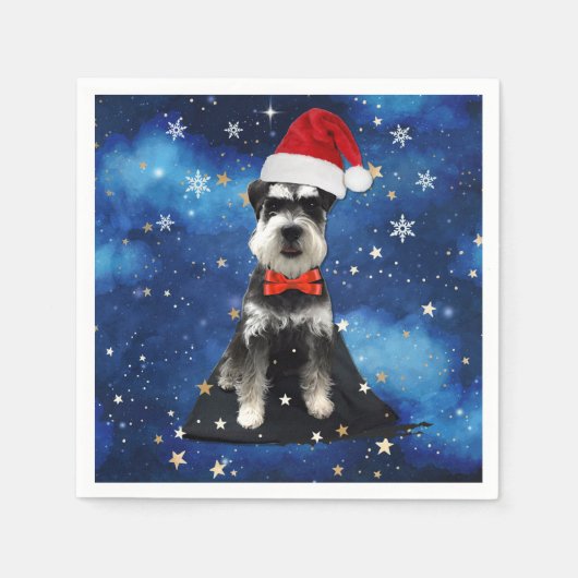 Christmas Schnauzer Serviette (Vorderseite)