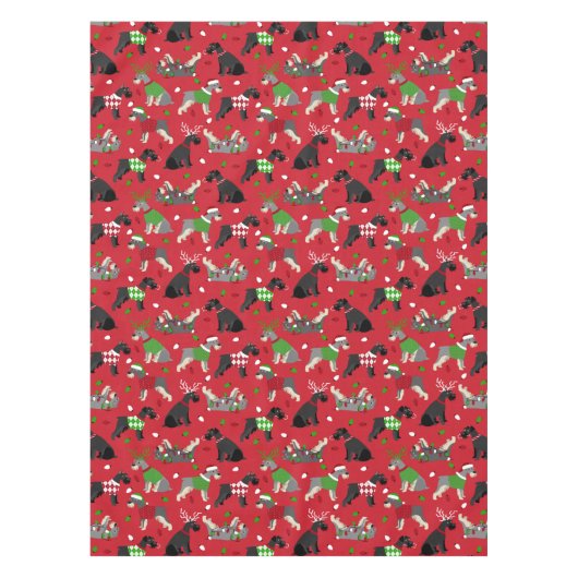 Christmas Schnauzer Tablecloth Tischdecke (Vorderseite)