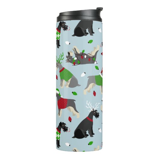 Christmas Schnauzer Thermosbecher (Nach links gedreht)